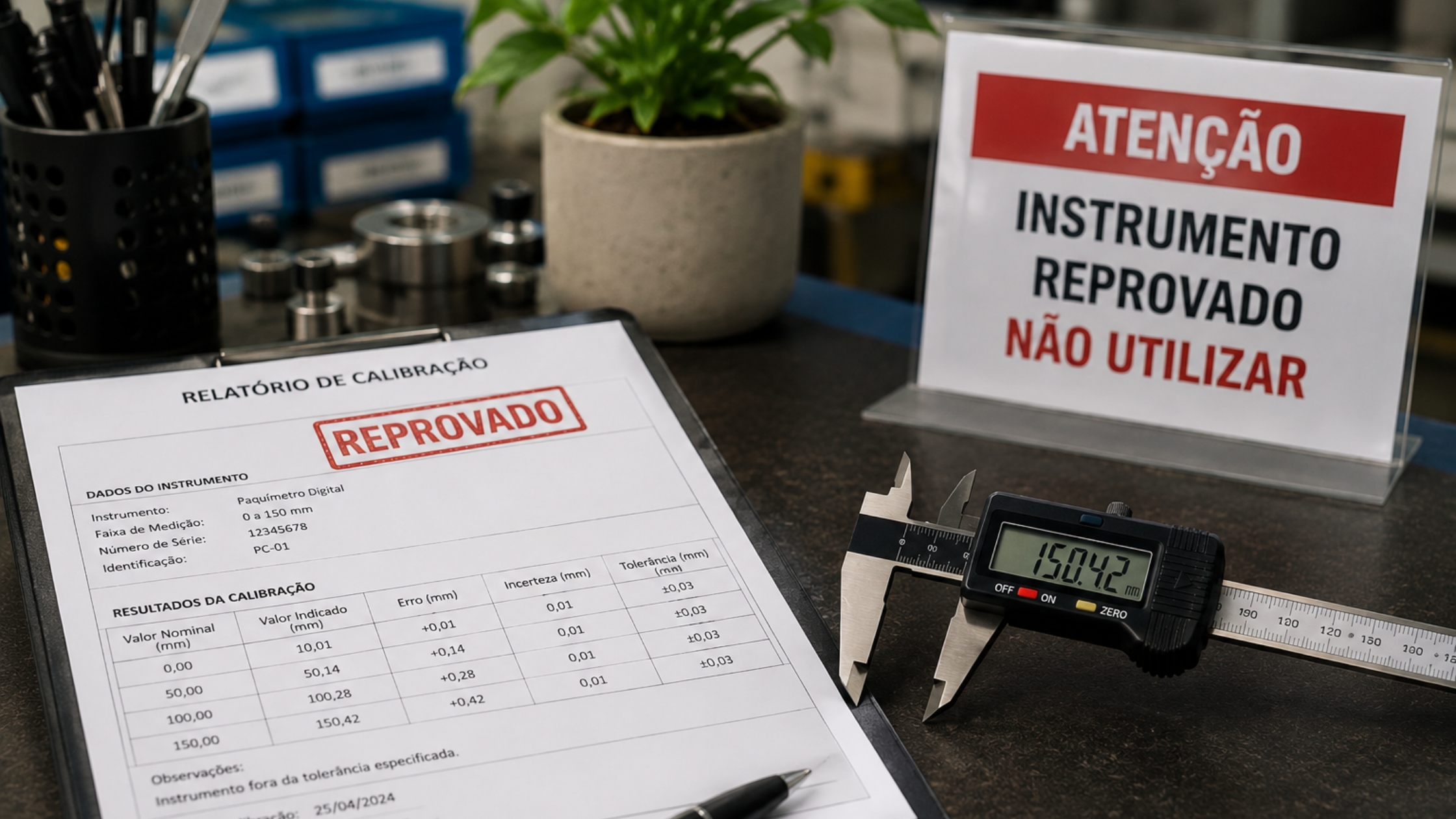 O que fazer quando um instrumento reprova na calibração?